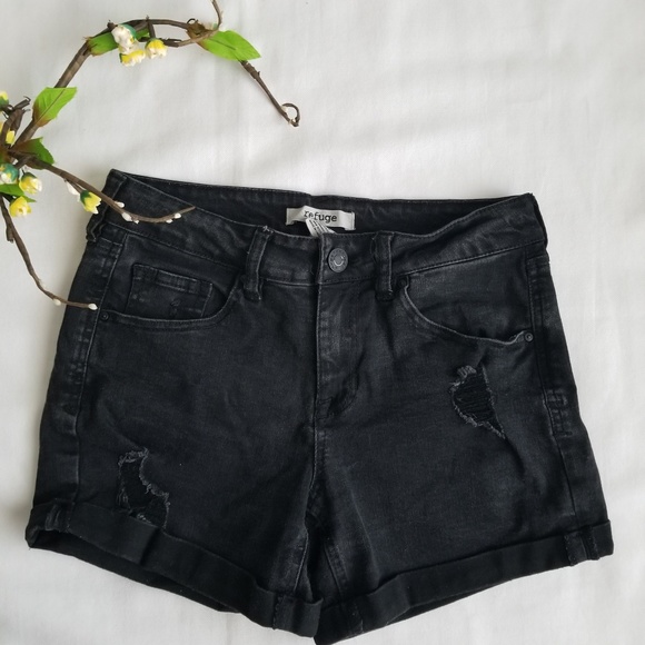 Refuge Jeans Shorts Size 0 Black Womens Jeans - Picture 2 of 7
